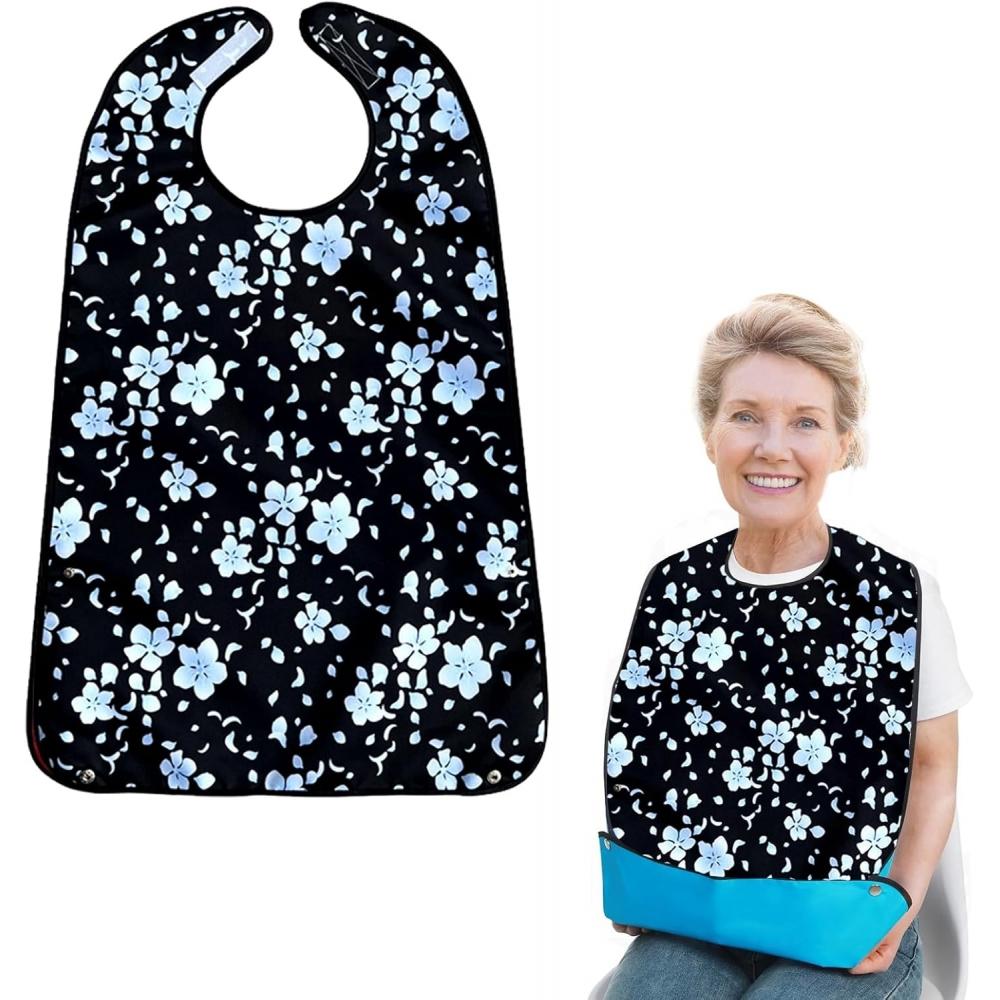 Hiliboom Waterproof Dining Apron Elderly Blackb Floral
