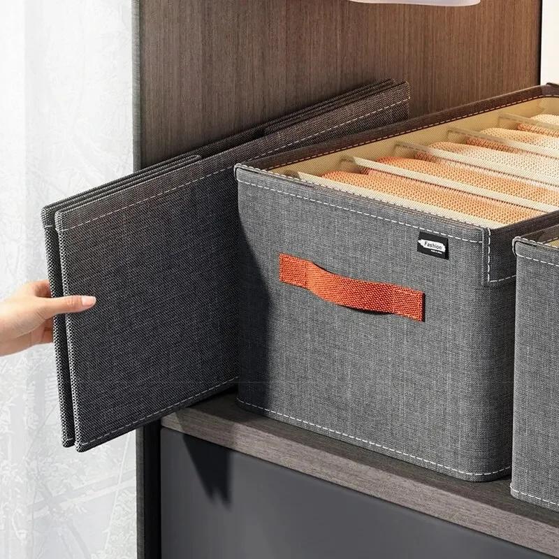6/7/9 Grids Clothing Storage Box With Compartments And Covers, Home Dormitory Clothing Classification And Sorting Box