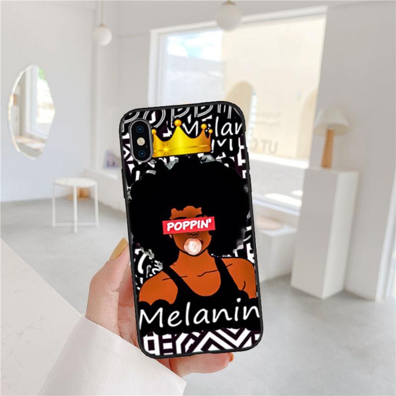 CJ88 Poppin Black Girl Soft Shell Phone Case for Xiaomi Poco C40 C50 C51 C55 C65 C71 C75 F3 F5 F6 F7 M2 M3 Pro Ultra