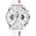Tommy Hilfiger Tucker Weiße Zifferblatt Weiße Silikonarmband Herren Quarz Uhr 1710676