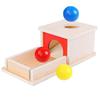 Montessori Early Education Toy Set: Round Ball Coin Box, Object Permanence Drawer & Textile Drum for Toddlers 0-3 Years