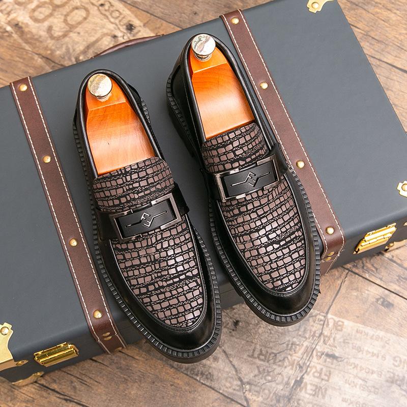 2025 summer new leather shoes men's high-end business casual shoes breathable men's leather shoes men's one-pedal lazy shoes