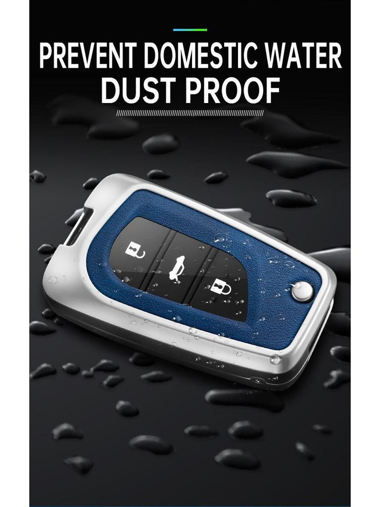Folding Key Case for Toyota Reiz, Corolla, Levin, RAV4, and Highlander - Protective Cover & Buckle