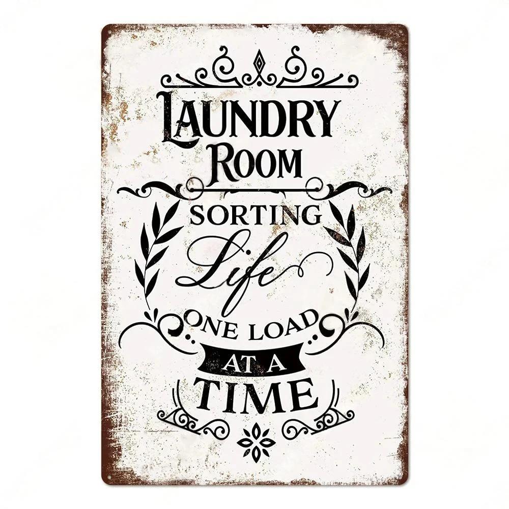 Laundry Room Billboard Vintage Metal Tin Sign Decor Funny Poster Plate Rust Decorative Plaque Tinplate Dry Clean Store Signs