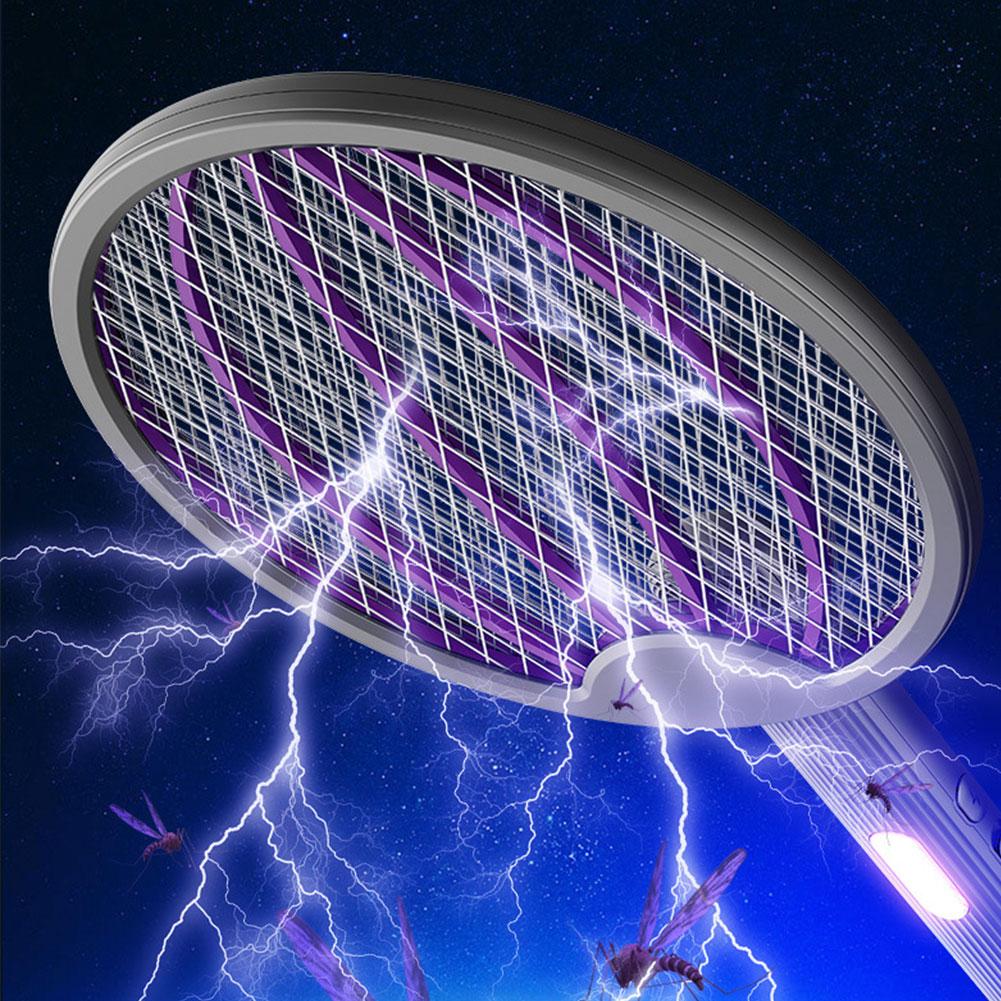 Foldable Bug Zapper Racket Rechargeable Electric Fly Swatter Safe Fly Killer and Mosquito Trap Lamp for Home Indoor Outdoor