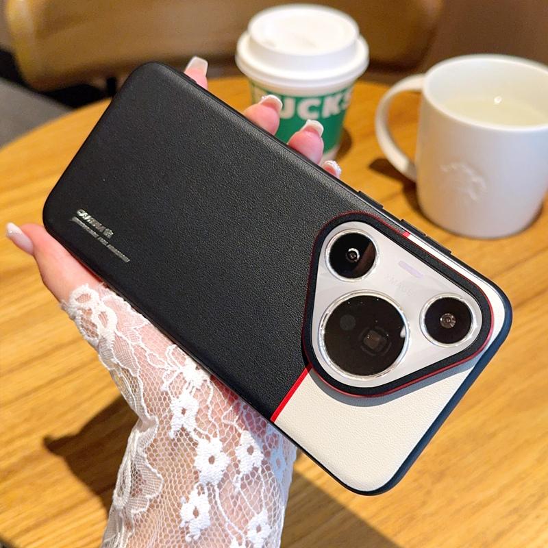 Case For Huawei Pura 80 70 Pro Plus Ultra Contrast Color Matte Leather Raised Lens Protection Soft Phone Grip Back Case Cover