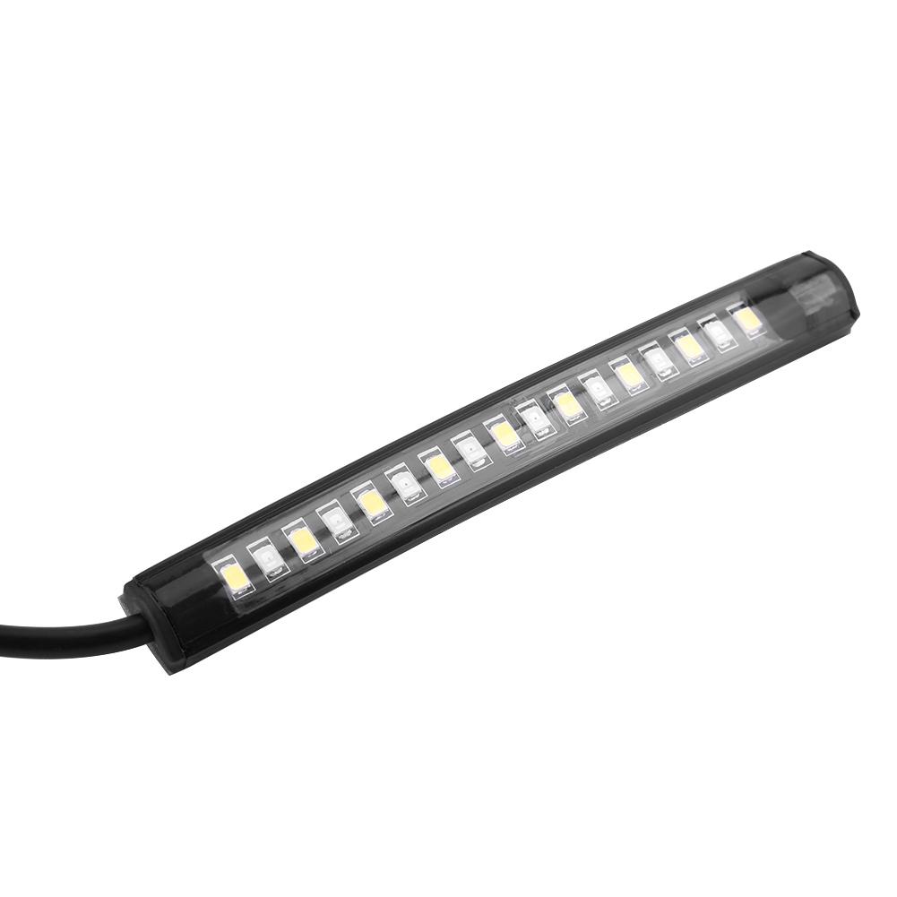 1 Pair Motorcycle Car Flexible 17 SMD LED Tail Light Strip Brake Stop Turn Signal Indicator