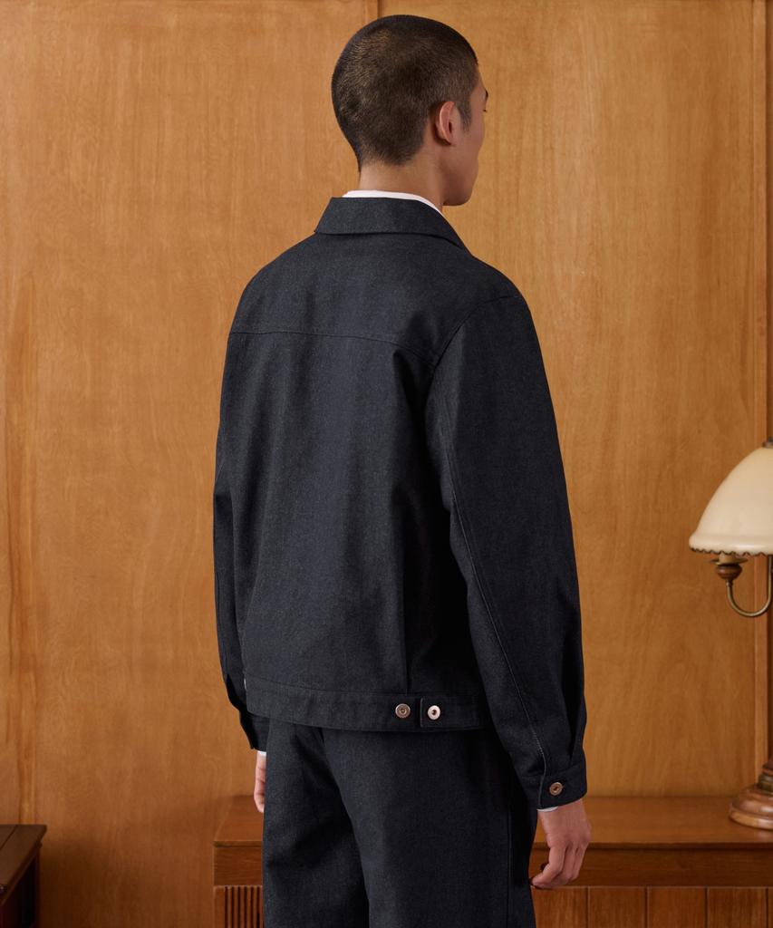 Musinsa Standard Denim-Like Relaxed Minimal Jacket [Deep Indigo]