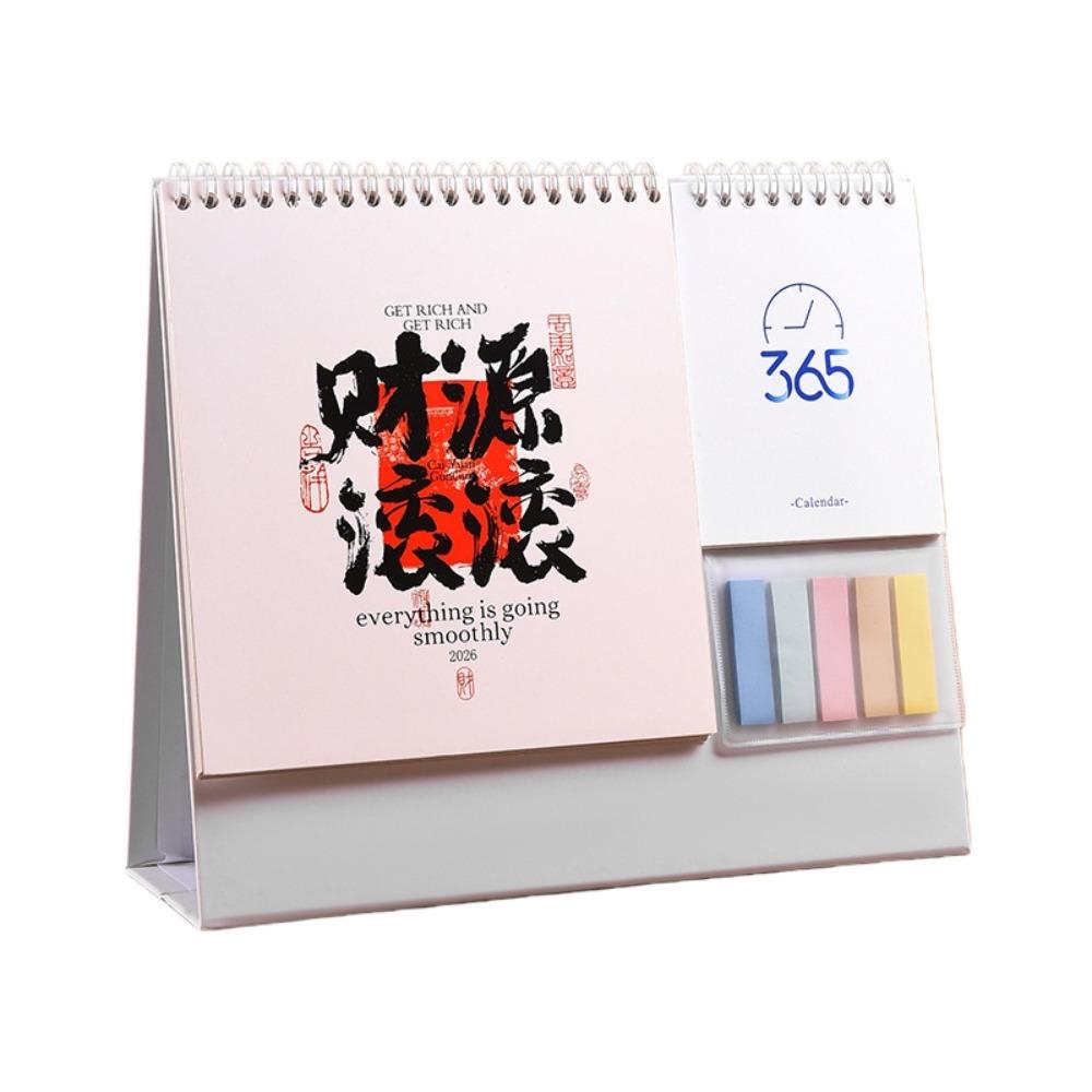 Coil Binding 2026 Desk Calendar Month Date Display Standing Flip Calendar Home Decoration