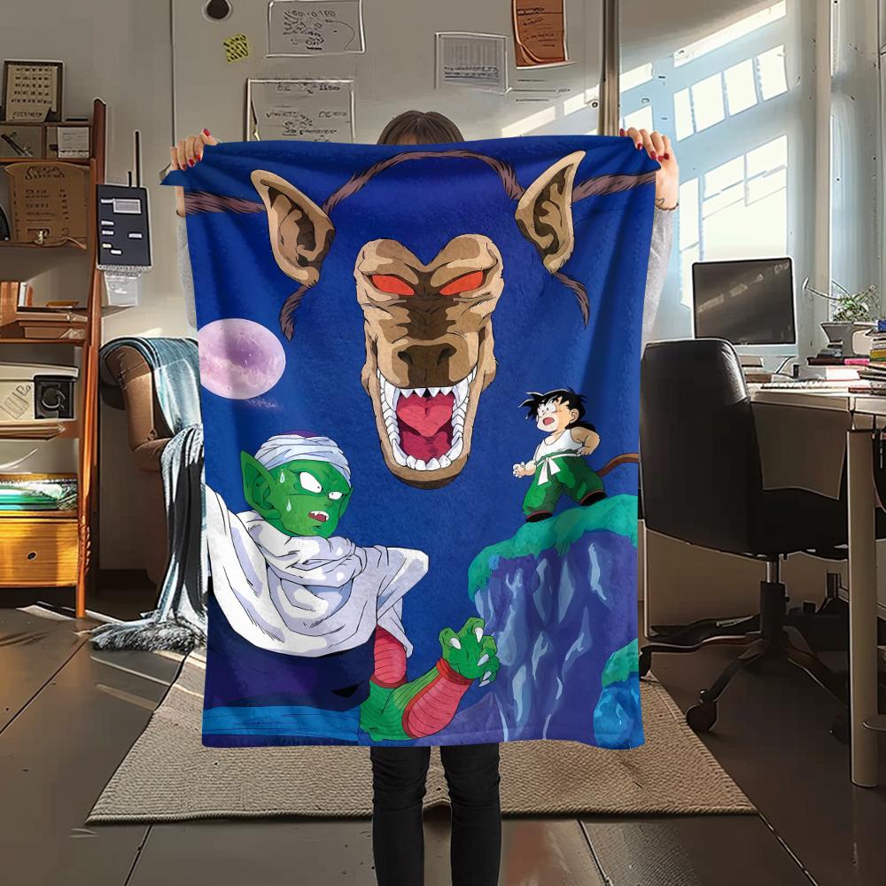 

Фланелевое одеяло с принтом персонажей Dragon Ball, Высококачественное, Удобное для всех сезонов, Декор для дома, Тепло и уют, Идеально для рождественских подарков 80cm x 120cm