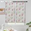 2PC NNAPEARL Modischer und vielseitiger kurzer Gaze-Vorhang mit lila Blumendruck für Küche, Schlafzimmer und Wohnzimmer, Heimdekoration
