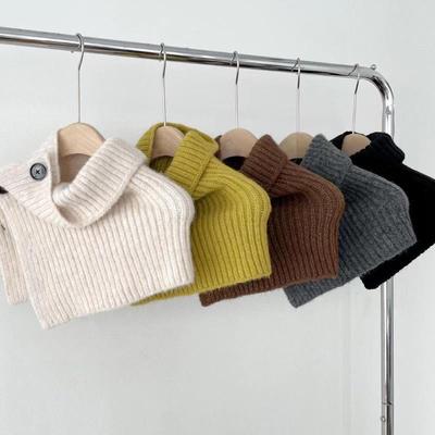 Women's Korean Style High Collar Wool Pullover Scarf - Warm, All-Match Neck Cover for Autumn & Winter