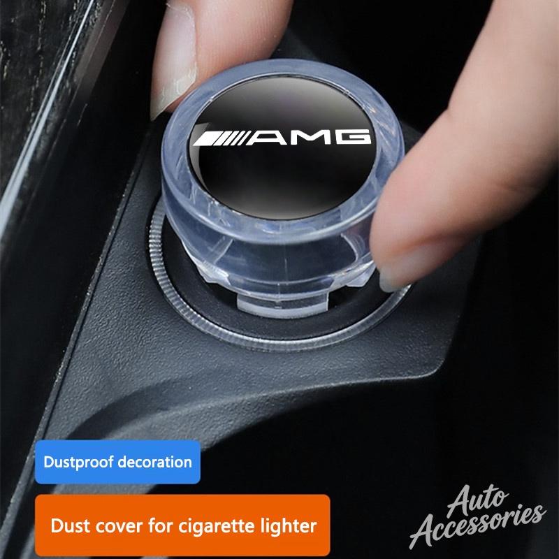 For Mercedes Benz Car Cigarette Lighter Plug Cover Decoration DustProof Cap For Mercedes Benz AMG GLE CLS GLC CLA GLA GLK W205 C300 W203 Sticker
