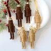 Flocking Nutcracker Hanging Ornament Decorative Nutcrackers Statue Christmas Soldier Charm Holiday Tree Decoration Pendant