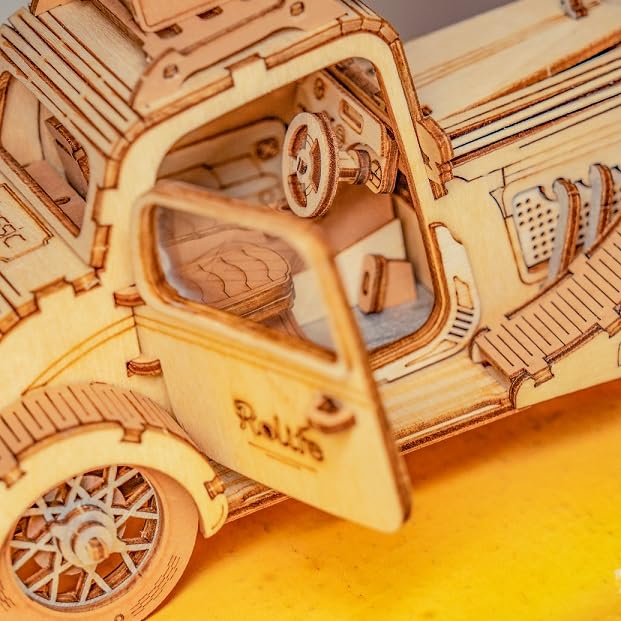 Japansk bruksanvisning Robotime 3D Träpussel Prydnadsserie Tsukurunsu® [Officiell försäljning/Japanska ingår] (Veteranbil)