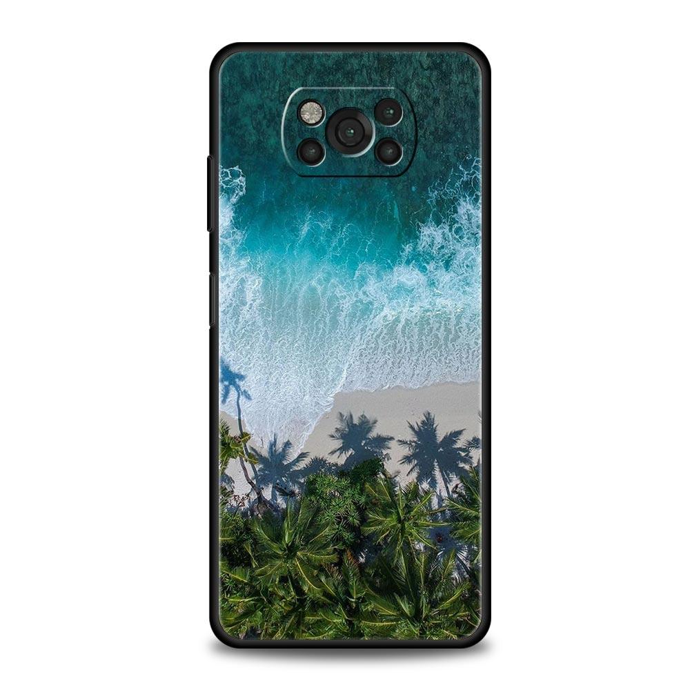 Phone Case For Xiaomi Poco X6 X5 X4 Pro 5G X3 NFC F5 F4 M5 M4 M3 F3 GT C51 C50 C55 Soft Silicone Black Cover Landscape Art