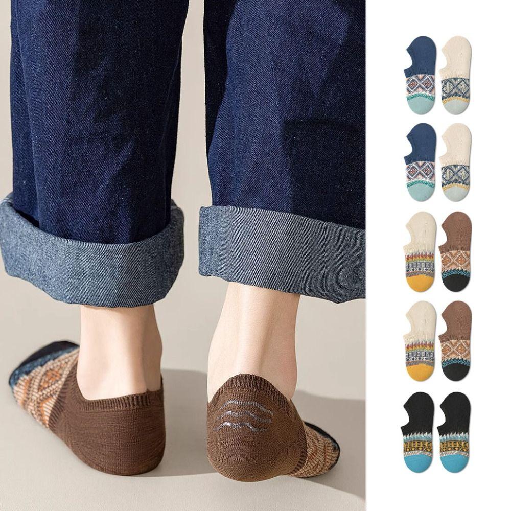 10Pairs Grid Patchwork Low-calf Socks Short Tube Invisible Socks Fashion Retro Boat Socks  Female