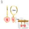 925 Silver Needle Cute Starfish/Shrimp Pendant Earrings Red Chili/ Star Enamel Gold Earrings For Women Fashion Jewelry