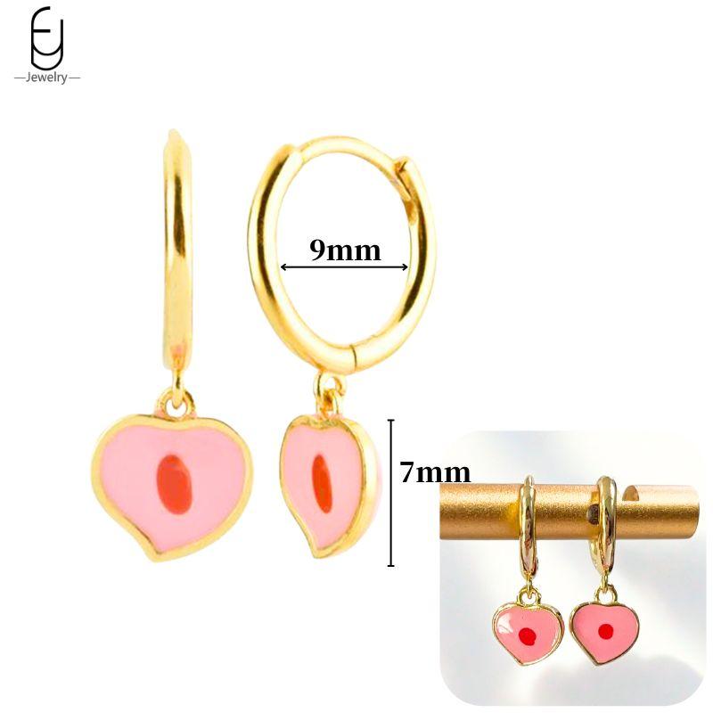 925 Silver Needle Cute Starfish/Shrimp Pendant Earrings Red Chili/ Star Enamel Gold Earrings For Women Fashion Jewelry