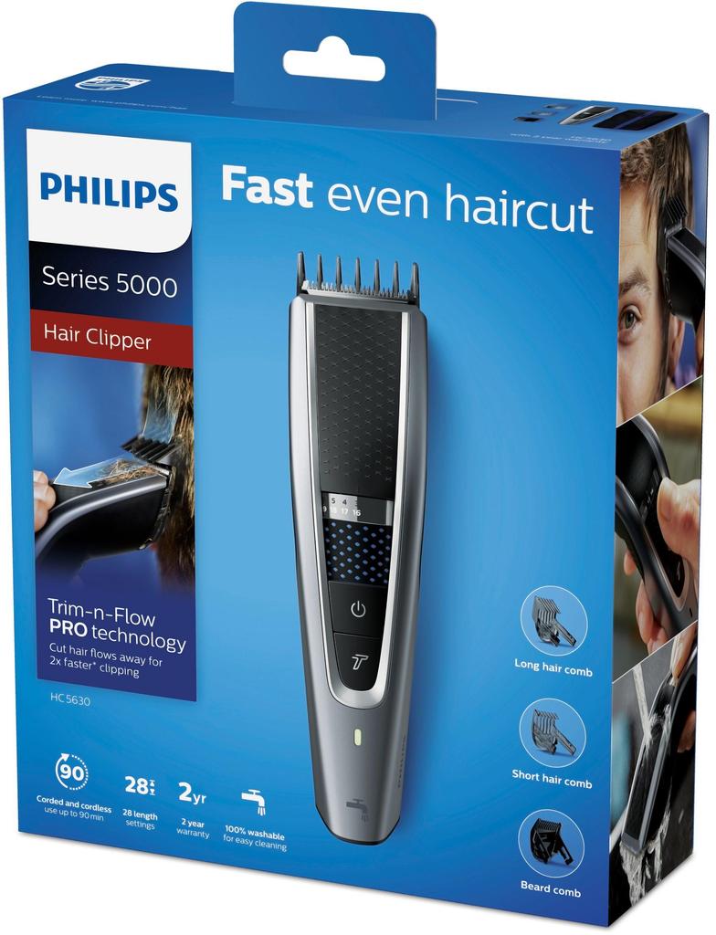 Philips HC5630/15 Electric Hair Clipper 28 Lengths Black and Silver