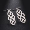 LIKGREAT Stainless Steel Celtic Infinity Knot Dangle Earrings for Women Lady Elegant Hook Charms Good Luck Jewelry New Year Gift