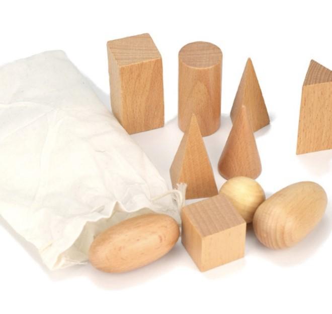 Wooden Young Children Beech Color Primary Color Shape Matching Intelligence Box Geometric Shape Building Block Toy Cognitive Collage