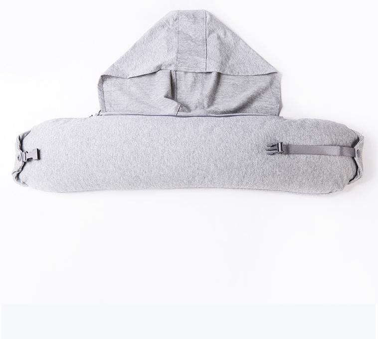 Particle U-Shaped Hooded Neck Pillow: Multi-functional, Light-Blocking, Breathable, for Airplane Nap & Lumbar Support