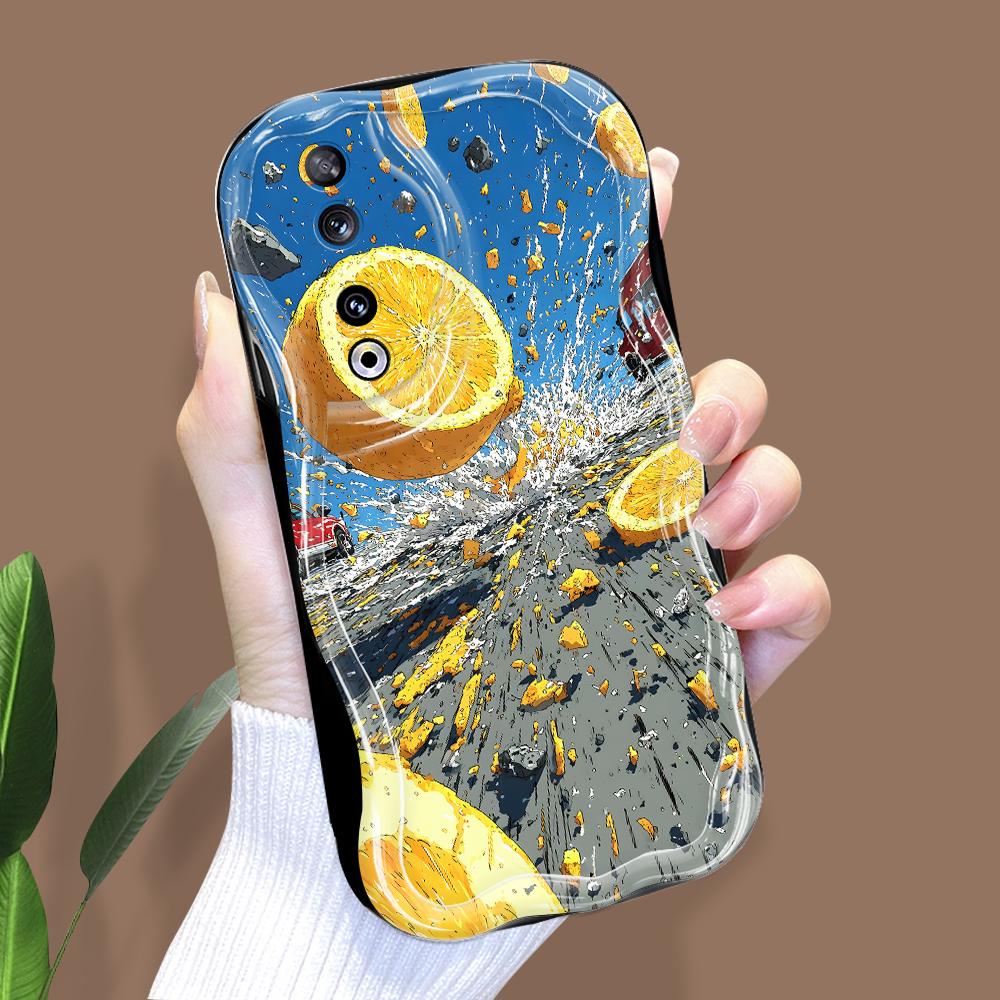 Cute Cartoon Pattern Cream Texture Casing Wavy Edge Soft Silicone Cover Phone Case for Huawei Honor Infinix Tecno iPhone