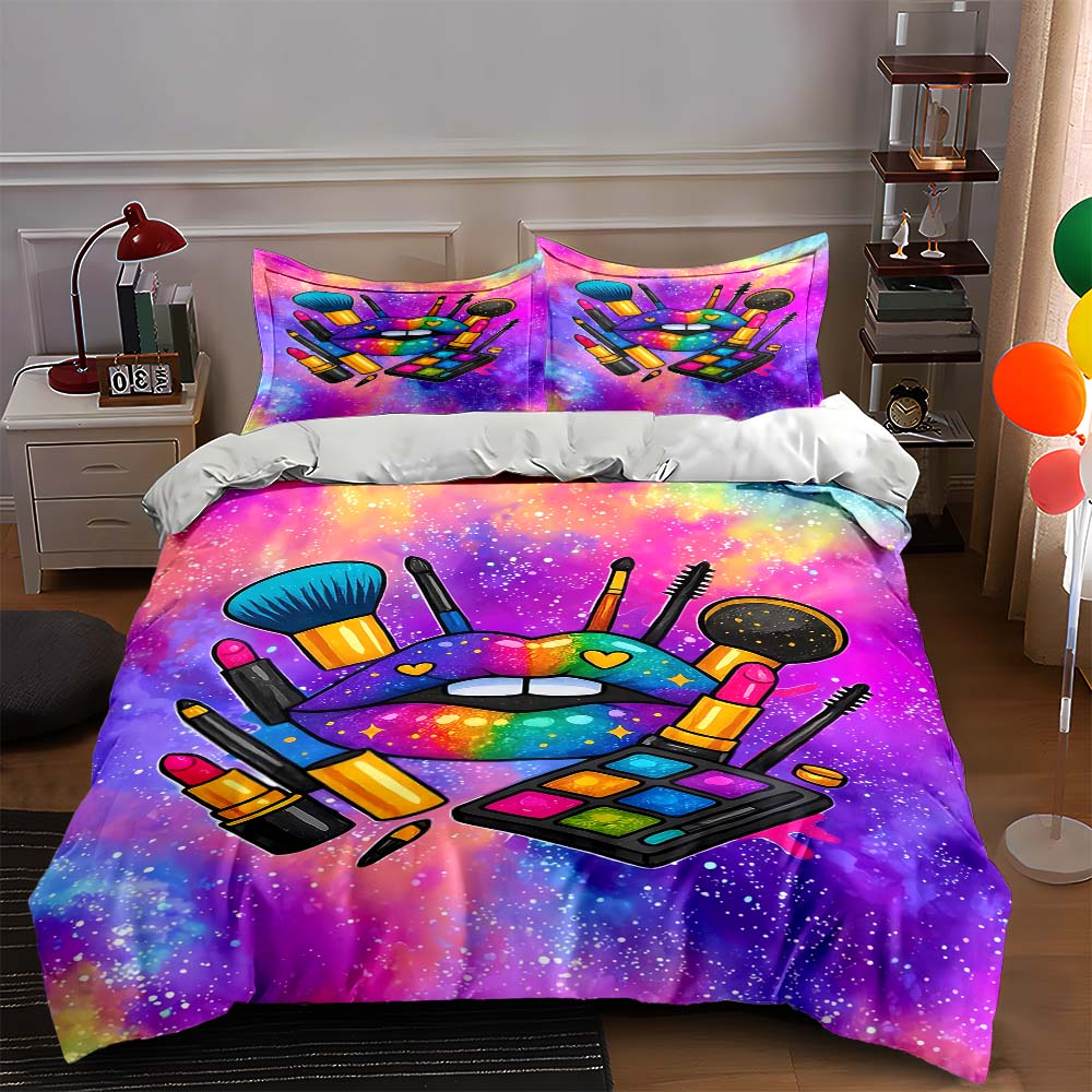 

Vibrant, cosmetic, abstract. Bedding Duvet cover sets Duvet covers Pillowcases gifts (1 * Duvet Cover 2 * Pillowcases, without duvet insert) 135x200cm