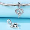 Endless Love Flower Bead Charms Hearts Charm Bead Charms originales copper Dangle Pendants Jewellery Birthday Charm Bead Charms for Women
