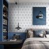 Gray and Blue Peel and Stick Wallpaper Geometric Liner Wall Paper Removable Self-Adhesive Wallpaper for Bedroom Wall Decor