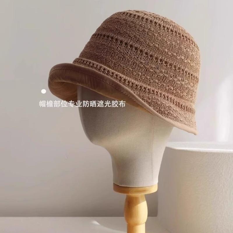 Breathable fisherman's hat children's retro handwoven knitted hat spring and summer light outdoor sunscreen sunshade basin hat