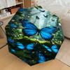 1PC Butterfly forestAutomatic Open/Close Umbrella with Windproof, 8-Rib Sturdy Canopy, Durable Ribs, Fashionable Design, Outdoor Accessory, Fun Prin,