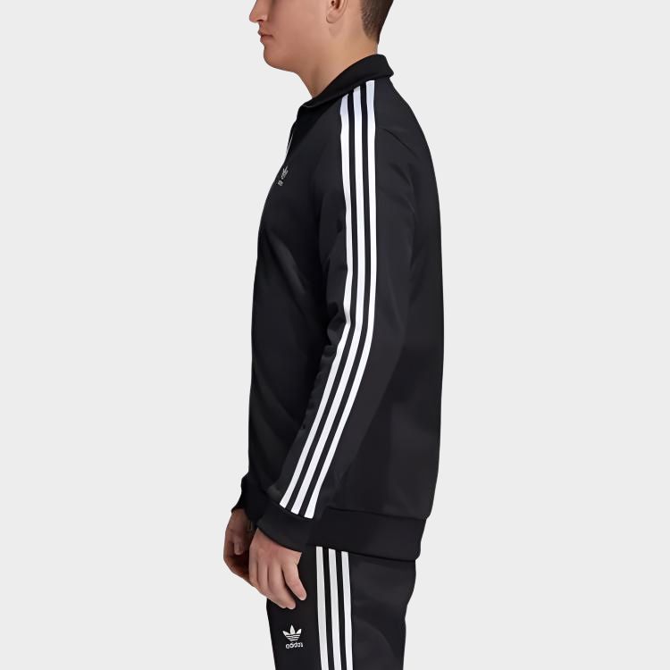 Adidas Originals Trefoil Three-Stripe Long Sleeve Sports Jacket Men Tops Black CW1250