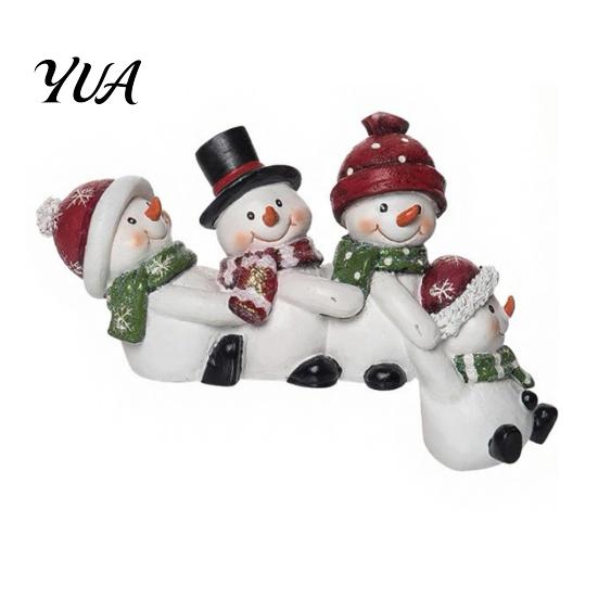 Polar Bear Snowman Figures Christmas Table Edge Sitter Figurine, Tug of War Hanging Character Decor, Handcrafted Seasonal Desk Decor Gnome Santa
