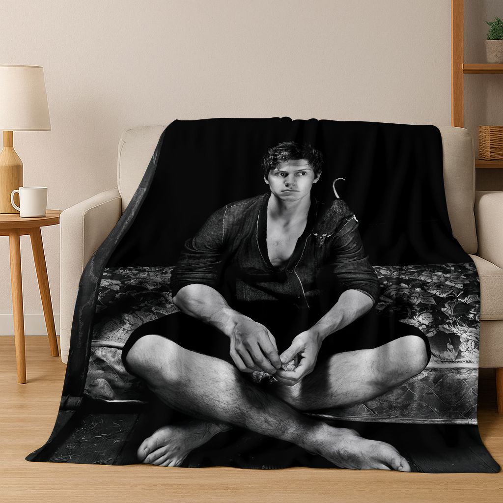26 Stili Evan Peters Bello Arte Coperta di Flanella, Coperta Morbida e Accogliente per Casa Camera da Letto Letto Divano Picnic Ufficio Coperta Regalo Bambino