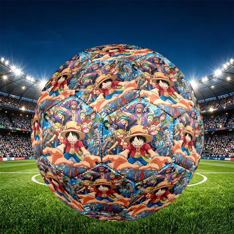 One Piece Print Size 5 Soccer Ball, PU Wear Resistant Football for Match Training and Daily Practice, Birthday Gift for Soccer Fans