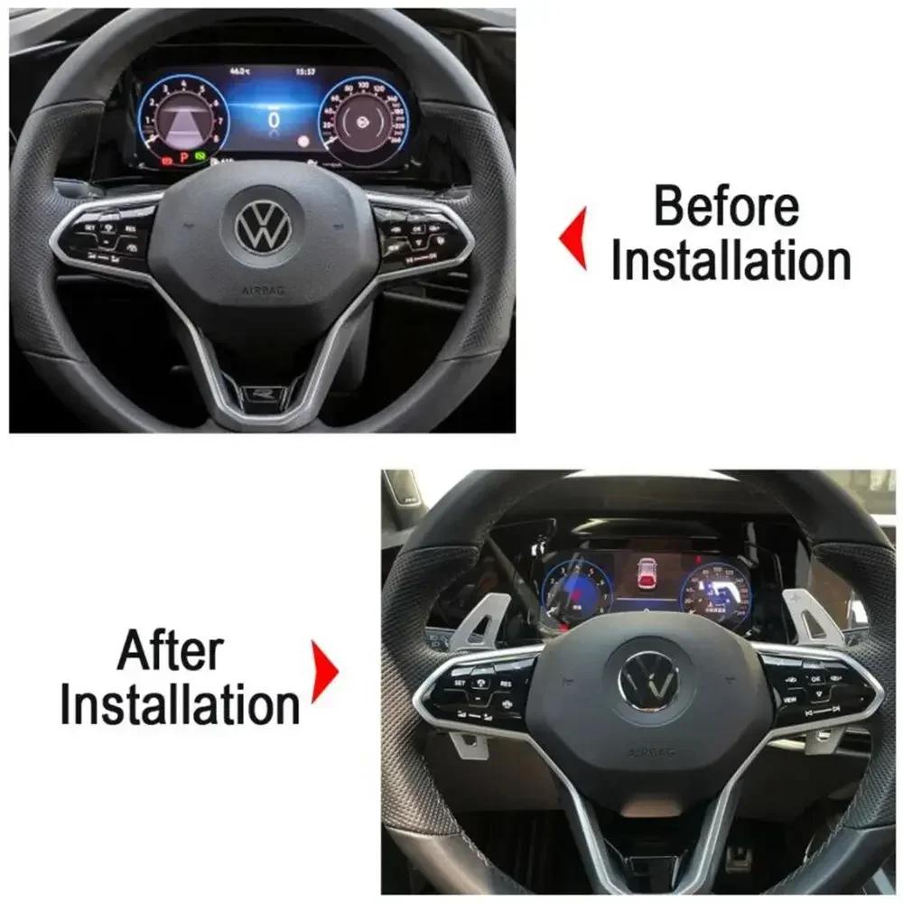 HIJK1 2026 Hot VOLKSWAGEN Aluminum Car Steering Wheel Shift Paddle Extension  for VW Golf 8 MK8 R GTI R Line Accessories 2020 2021 202