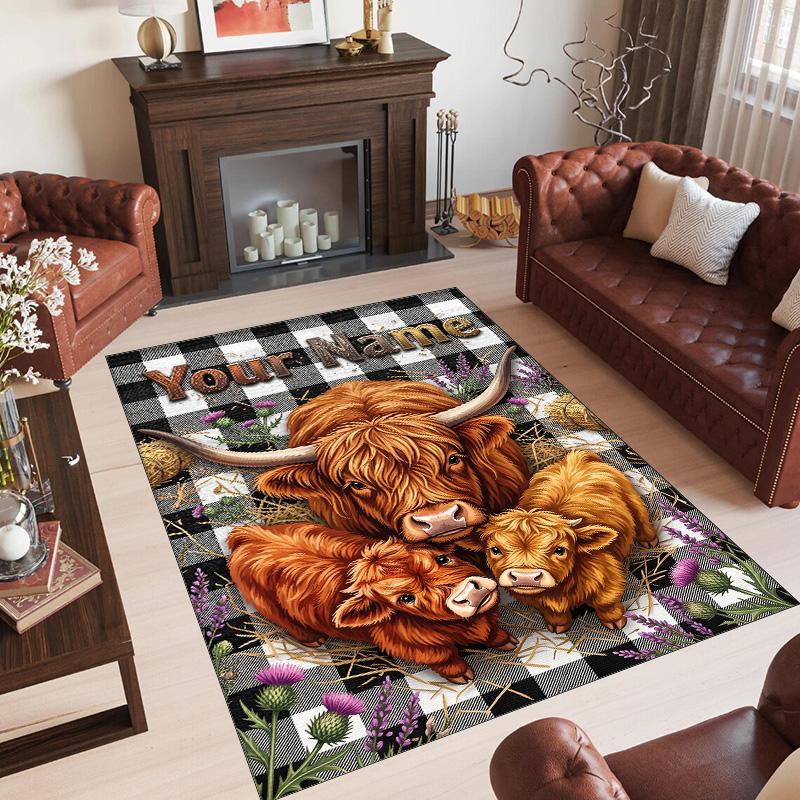 Other Similar Designs Theme Crystal Velvet Rug Personalized Custom Name Text Soft Floor Mat Home Decor