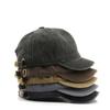 Vintage Short Brim Baseball Hat Men Women Solid Color Washed Cotton Peaked Hat Simple Snapback Hip Hop Dad Trucker Street Caps