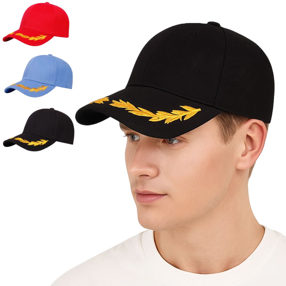 Brim Design Baseball Caps Wheat Ear Embroidery Sunscreen Hat Casual Hats  Outdoor Activities