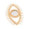 Eye Shaped Wall Mirror, Rattan Eye Mirror Symbolic Elegant Crafted Ornaments for Home Hotel Bathroom Decoration