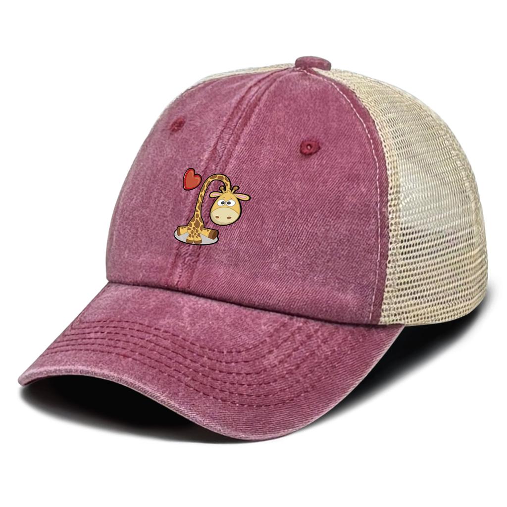 Adjustable Baseball Caps Cartoon Giraffe Printed Sun Hat Trendy Breathable Unisex Slouchy Cap For Unisex Women Outdoor Travel