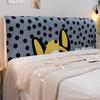 Soft Elastic Bed Head Cover Cartoon Dustproof Bedside Cover Skin-friendly Feel Cat Pattern Quilted Head Cover Decoration