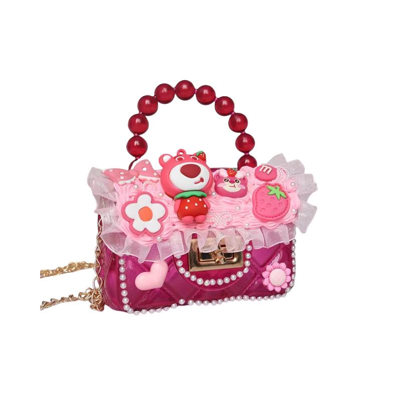 DIY Handmade Internet Celebrity Girl Crossbody Bag - Children's Day Gift with Cream Glue Handbag Material Kit