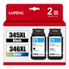 LAIPENG Remanufactured Compatible Canon 346 Ink Set of 2 Black with Latest IC High Capacity for All Individually and Remaining Compatible with PIXUS