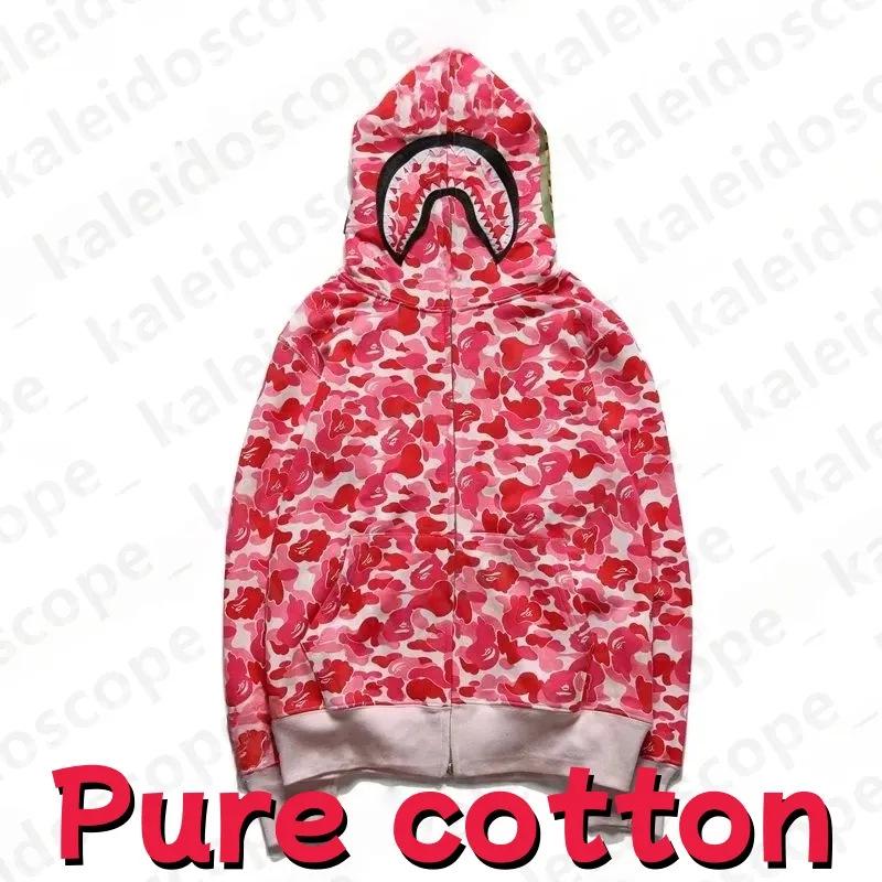 In-Stock Luminous Shark Head Camouflage Double Hood Sweatshirt - Unisex Fleece-Lined Autumn/Winter Outerwear