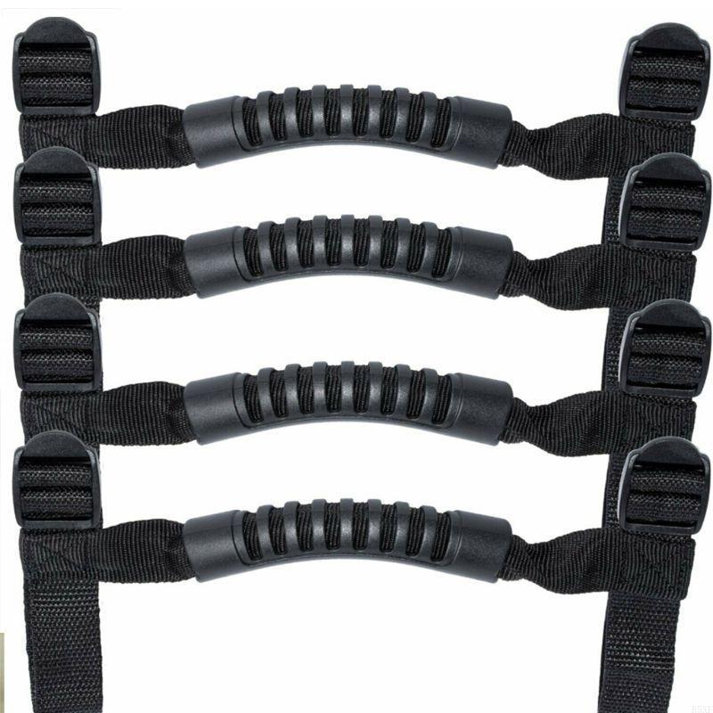 2025 New Door Pull Rope Roof Grab Handle Roll Bar Grip Strap for JK JKU TJ 2011-2016 4pcs