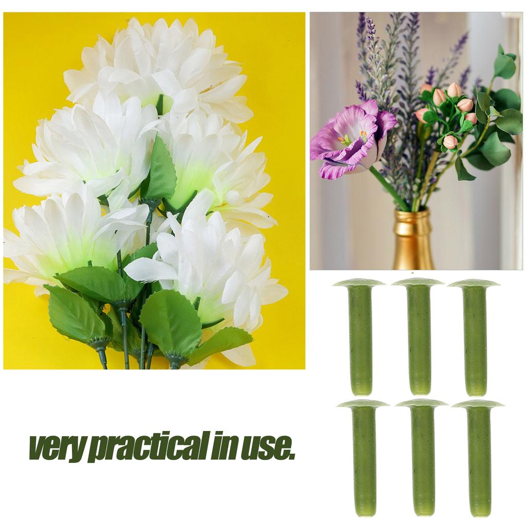 100 Pcs Material Simulated Flower Nails Floral Tools Wired Picks Realistic Plastic Pole for Arrangement