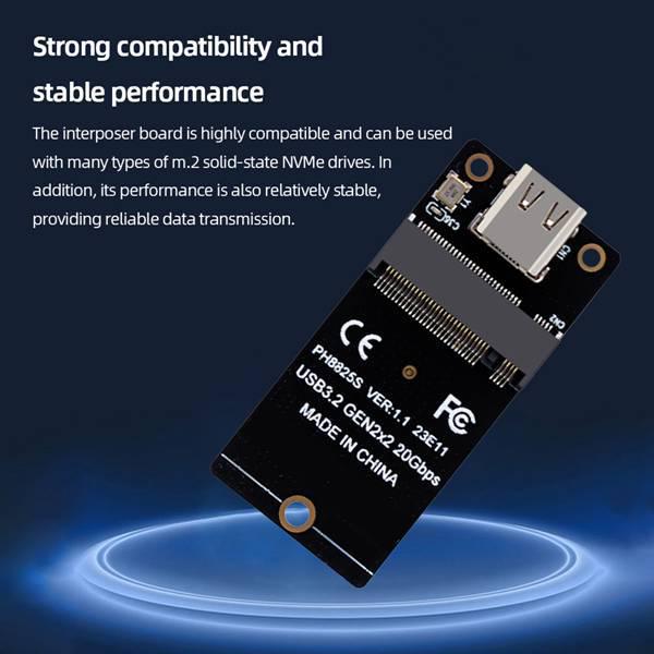 

M.2 to Type-C SSD NVMe Enclosure Adapter, Black ABS Other